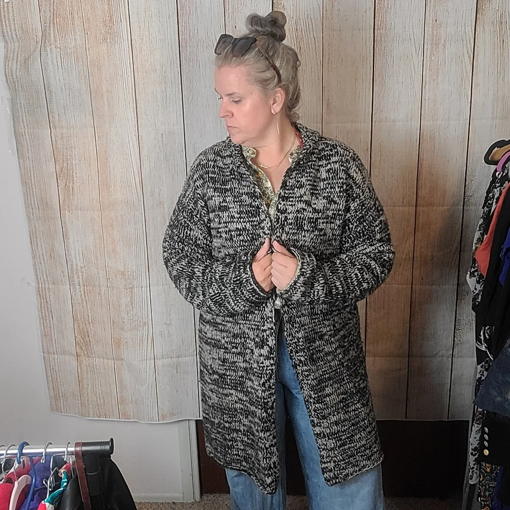 Banana Republic Chunky Knit Duster Cardigan Size Large - Picture 4 of 8